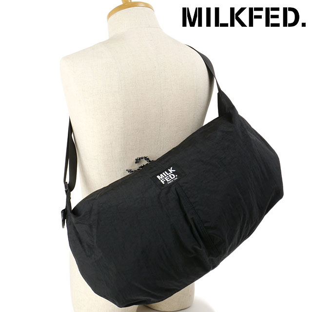 Rakuten - 【最大100%ポイントバック】ミルクフェド MILKFED. ハーフムーン ショルダーバッグ [103243053003 FW24] HALF MOON SHOULDER BAG レディース 鞄 斜めがけバッグ BLACK 正規取扱店【cp】