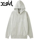 【30%OFF/SALE】エックスガール X-girl ラインストーンスター カーシヴロゴ スウェットフーディー [105244012014 FW24WINTE...