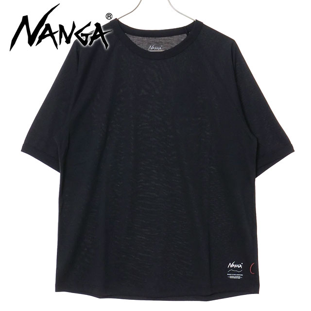Rakuten - 【最大100%ポイントバック】ナンガ NANGA ドライミックスラグランスリーブTシャツ [N2500-1M513A SS25] DRY MIX RAGLAN SLEEVE TEE メンズ トップス 半袖 クルーネック BLK 【メール便可】 正規取扱店