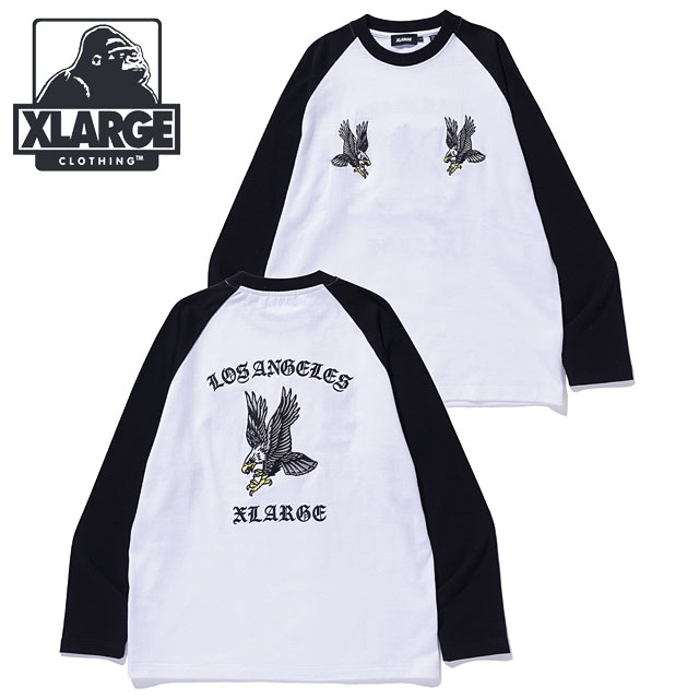 エクストララージ XLARGE イーグル ラグラン ロングスリーブTシャツ [101253011020 FW25] EAGLE RAGLAN L/S TEE メンズ トップス 長袖 BLACK 正規取扱店