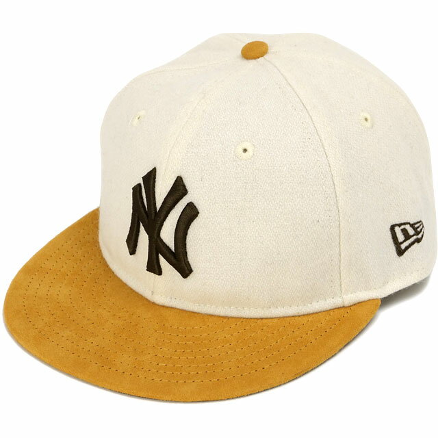 ニューエラ キャップ NEW ERA CAP 9FIFTY レトロクラウン メルトンスエード ニューヨーク・ヤンキース [14667630 FW25] RC 950LS MLTN SUEDE NEYYAN メンズ・レディース 帽子 オフホワイト/マスタード 正規取扱店
