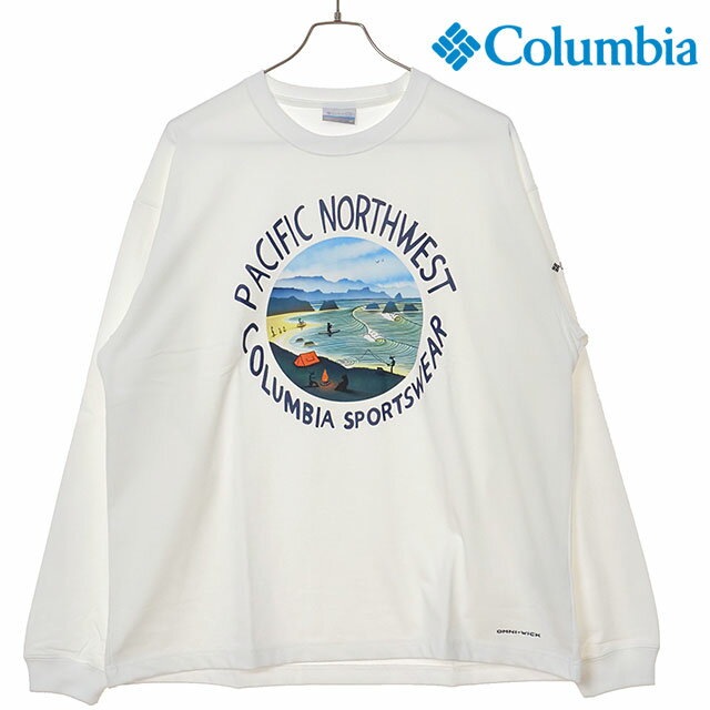 乐天商城 - 【30%OFF/SALE】コロンビア Columbia レイクトゥアベニューグラフィックロングスリーブTシャツ [PM0529-125 FW25] Lake to Avenue Graphic LS Tee メンズ トップス カットソー 長袖 速乾 アウトドア Sea-Salt/PNW 【メール便可】 正規取扱店【ts】【e】