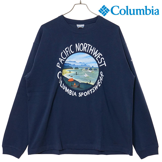 乐天商城 - 【30%OFF/SALE】【ラスト1着】コロンビア Columbia レイクトゥアベニューグラフィックロングスリーブTシャツ [PM0529-466 FW25] Lake to Avenue Graphic LS Tee メンズ トップス カットソー 長袖 速乾 アウトドア Nocturnal/PNW 【メール便可】 正規取扱店【ts】【e】