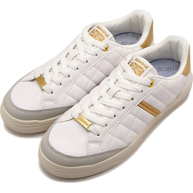 【最大100%ポイントバック】アドミラル Admiral スニーカー マートン キルト [AD833 FW25] MERTON QUILT レディース 靴 カジュアルシューズ 抗菌防臭インソール White/Gold 正規取扱店