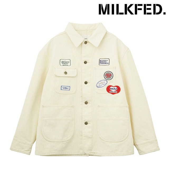 【50%OFF/SALE】【ラスト1着】ミルクフェド MILKFED. パッチドカバーオールジャケット [103253021003 FW25] PATCHED COVERALL JACKET レディース ライトアウター ブルゾン シャツジャケット ワッペン OFF-WHITE 正規取扱店【ts】【e】 mischief-10101814 mischief シューズ&アパレル サンプル画像2