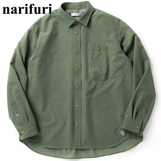 【ポイント10倍】ナリフリ narifuri NFC ピグメントメッシュシャツ [NF4059-059 FW25] メンズ トップス 長袖 ストレッチ アウトドア カジュアル D.OLIVE 正規取扱店