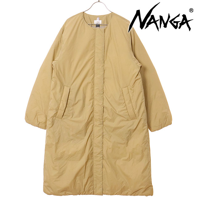 【ポイント10倍】ナンガ NANGA ノーカラー ダウンコート [ND2442-1C600 FW25] NO COLLAR DOWN COAT レディース アウター ゆったり アウトドア BEG2(TAN) 正規取扱店