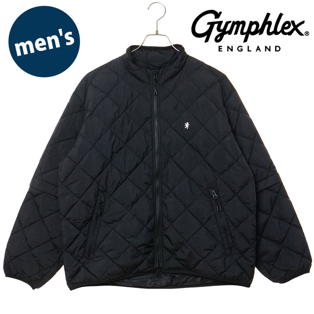 【12/1限定 最大P28倍】ジムフレックス Gymphlex ダウンスタンドカラージャケット [#GY-A0720 WRI FW25] DOWN STAND COLLAR JACKET メンズ アウター キルティング 袖取り外し可能 BLACK(OFF-WHITE) 正規取扱店