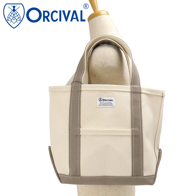 樂天商城 - 【最大100%ポイントバック】オーシバル ORCIVAL トートバッグ スモール [OR-H0285-KWC] TOTE BAG SMALL メンズ・レディース ユニセックス 鞄 日本製 キャンバストート 小サイズ 帆布 ホワイト系 ECRU/TAUPE 正規取扱店