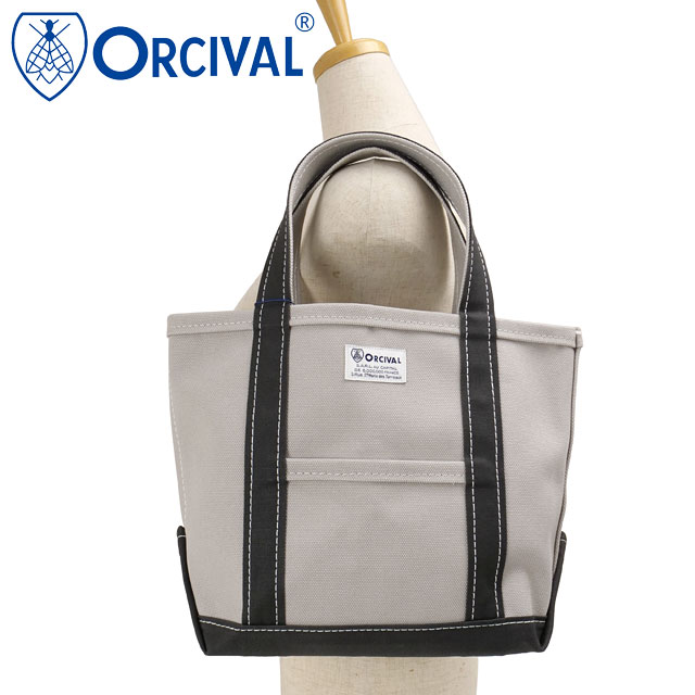 樂天商城 - オーシバル ORCIVAL トートバッグ スモール [OR-H0285-KWC] TOTE BAG SMALL メンズ・レディース ユニセックス 鞄 日本製 キャンバストート 小サイズ 帆布 グレー ICE-GREY/CHARCOAL 正規取扱店