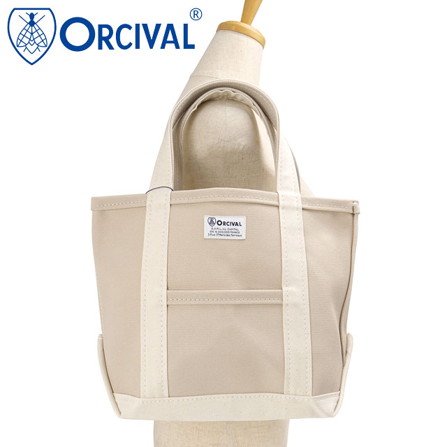Rakuten - 【最大100%ポイントバック】オーシバル ORCIVAL トートバッグ スモール [OR-H0285-KWC] TOTE BAG SMALL メンズ・レディース ユニセックス 鞄 日本製 キャンバストート 小サイズ 帆布 ベージュ LT.SAND-BEIGE/ECRU 正規取扱店