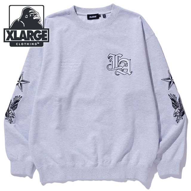 Military - 【20%OFF/SALE】エクストララージ XLARGE クルーネック スウェットシャツ [101254012003 FW25] VARSITY CREWNECK SWEATSHIRT メンズ トップス プルオーバー トレーナー アッシュ グレー 正規取扱店【ts】【e】