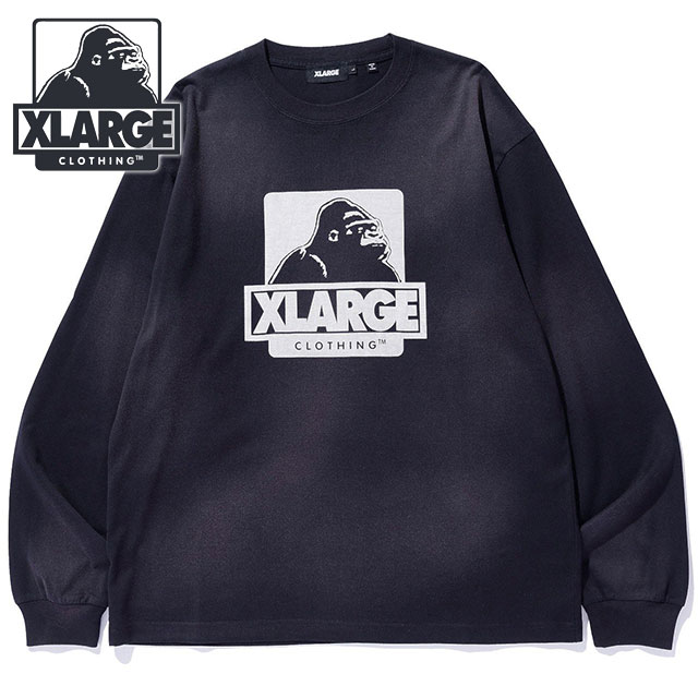 【2/20限定 最大P41倍】エクストララージ XLARGE ロングスリーブTシャツ [101254011007 FW25] DISCHARGE PRINTED OG L/S TEE メンズ トップス 長袖 クルーネック ブラック 正規取扱店