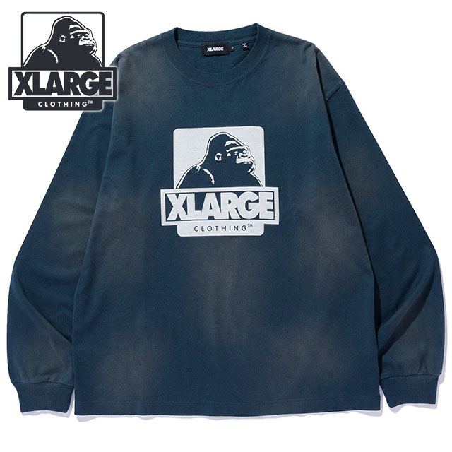 【2/20限定 最大P41倍】エクストララージ XLARGE ロングスリーブTシャツ [101254011007 FW25] DISCHARGE PRINTED OG L/S TEE メンズ トップス 長袖 クルーネック グリーン 正規取扱店