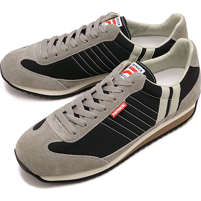 返品送料無料 パトリック PATRICK スニーカー マラソン [942551 FW25] MARATHON メンズ・レディース 日本製 靴 シューズ シーズン限定カラー PEPPER ペッパー グレー/ブラック 正規取扱店