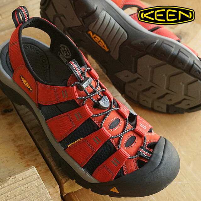 =CodE= KEEN NEWPORT H2 SANDALS編織彈性綁繩護趾防水包頭涼鞋(紅黑)1014186 拖鞋 男