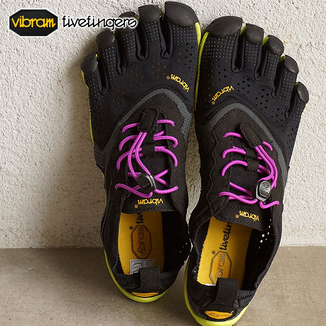 【8/30限定！楽天カードで最大16倍】Vibram FiveFingers ビブラムファイブフィンガーズ レディース V-Run Black/Yellow/Purple ビブラム ファイブフィンガーズ 5本指シューズ ベアフット ウィメンズ 靴 [16W3105]