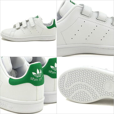 adidas Originals アディダス オリジナルス STAN SMITH CF C キッズ ジュニア スタンスミス ベルクロ コンフォート Rホワイト/Rホワイト/グリーン 靴 [M20607 SS17]