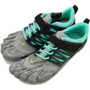 【1/31まで！ポイント10倍】Vibram FiveFingers ビブラムファイブフィンガーズ レディース スポーツシューズ V-Train Grey/Black/Aqua ビブラム ファイブフィンガーズ 5本指シューズ ベアフット 靴 [18W6601]