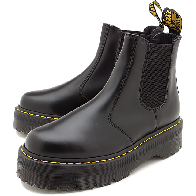 ドクターマーチン サイドゴアブーツ メンズ ドクターマーチン Dr.Martens サイドゴアブーツ クアッド ポリッシュド スムース 2976 QUAD POLISHED SMOOTH メンズ・レディース 厚底ブーツ 靴 BLACK ブラック系 [24687001 FW19]【e】