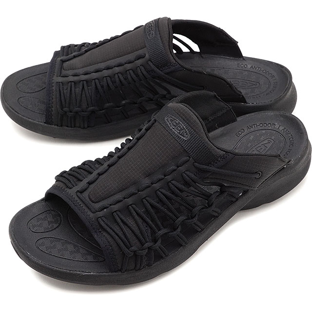 返品送料無料 キーン KEEN サンダル ユニーク スニーク スライド M UNEEK SNK SLIDE  メンズ アウトドア Black/Black ブラック系