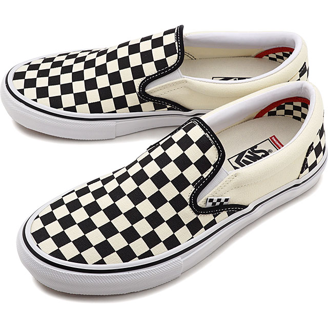 【5/18は楽天カード＆エントリーで最大8倍】【20％OFF／ラスト1足】バンズ VANS スニーカー チェッカーボード スケート スリップオン CHECKERBOARD SKATE SLIP-ON VN0A5FCAAUH SS21 メンズ レディース スリッポン BLACK/OFF WHITE ホワイト系【e】 【ts】