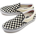 バンズ VANS スニーカー チェッカーボード スケート スリップオン CHECKERBOARD SKATE SLIP-ON  メンズ・レディース スリッポン BLACK/OFF WHITE ホワイト系