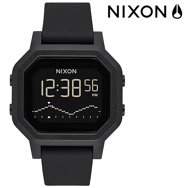 【メーカー2年保証】 ニクソン NIXON 腕時計 レディース サイレン [A1311001-00 SS22] Siren デジタル スポーツウォッチ ギフト All Black 黒 ブラック系