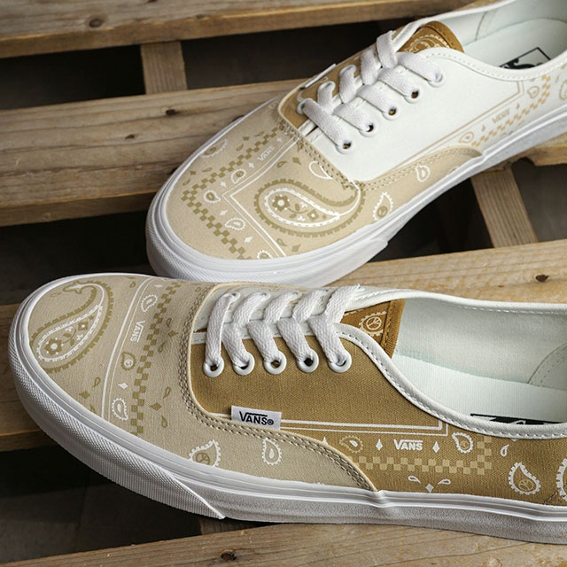 【30％OFF／SALE】バンズ VANS オーセンティック ピースペイズリー スニーカー [VN0A5KRDATI SS22] AUTHENTIC PEACE PAISLEY メンズ ヴァンズ PEACE/TRUE WHITE ベージュ系【e】【ts】