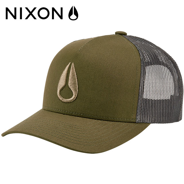 【35％OFF／SALE】ニクソン NIXON キャップ アイコントラッカーハット [C1862-1960-00 SS22] Iconed Trucker Hat メンズ・レディース 帽子 CAP Dark Olive カーキ系【s】【e】