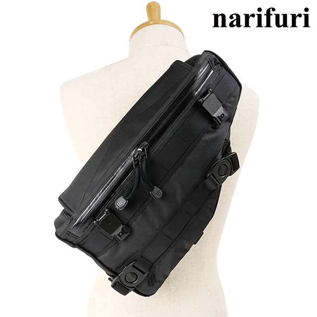 ナリフリ narifuri タクティカルフレームボディバック NF8018 SS23 メンズ レディース 鞄 ウェストバッグ 防水 透湿 BLACK