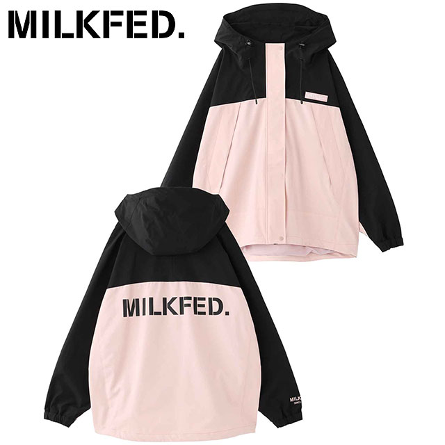 ミルクフェド MILKFED. レディース バックロゴバイカラー マウンテンパーカー [103231021002 SS23] BACK LOGO BICOLOR MOUNTAIN PARKA アウター マウンテンジャケット LtPINK