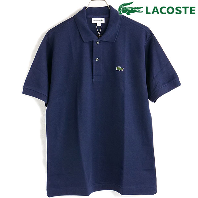 【5/15は楽天カード＆エントリーで最大15倍】ラコステ LACOSTE メンズ ポロシャツ L1212LJ-99-166 SS23 L1212LJ-99 トップス 半袖 鹿の子 NAVY/BLUE★ 紺 ネイビー系