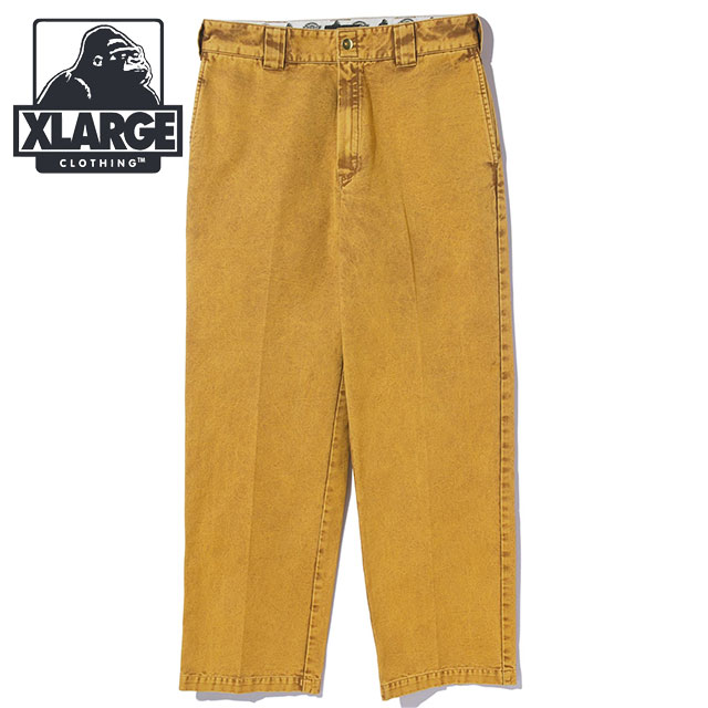 エクストララージ XLARGE メンズ ディッキーズ オーバーダイ ワークパンツ  DICKIES OVERDYE WORK PANTS ボトムス チノパン YELLOW