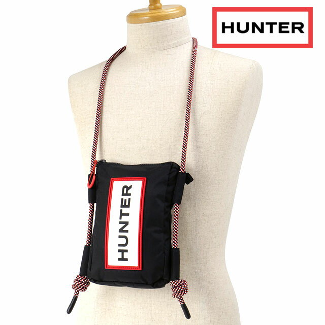 ハンター HUNTER トラベル リップストップ フォンポーチ  TRAVEL RIPSTOP PHONE POUCH メンズ・レディース アクセサリポーチ スマホポーチ black/red box logo