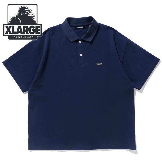 【5/15は楽天カード＆エントリーで最大15倍】【ラスト1着】エクストララージ XLARGE メンズ スタンダードロゴ ビッグポロシャツ 101232013005 SU23 STANDARD LOGO BIG POLO SHIRT x-large エックスラージ トップス 半袖 NAVY 青 ブルー系【ts】