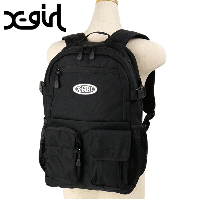 楽天mischiefエックスガール X-girl マルチポケット バックパック [105241053007 SS24] MULTI POCKET BACKPACK メンズ・レディース xgirl 鞄 リュック デイパック BLACK