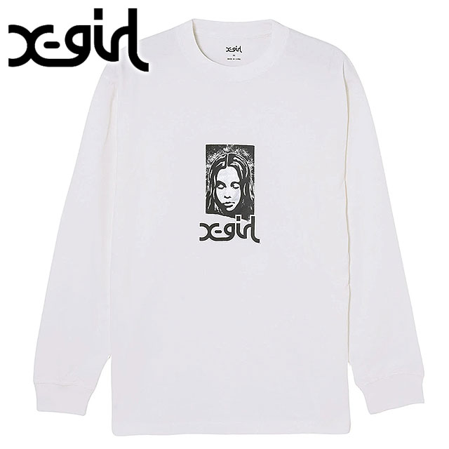 楽天mischiefエックスガール X-girl レディース グランジフェイス ロングスリーブティー [105241011012 SS24] GRUNGE FACE L/S TEE xgirl トップス Tシャツ 長袖 WHITE