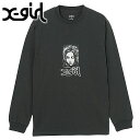 エックスガール X-girl レディース グランジフェイス ロングスリーブティー  GRUNGE FACE L/S TEE xgirl トップス Tシャツ 長袖 CHARCOAL