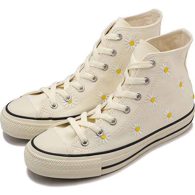 コンバース CONVERSE レディース スニーカー オールスター アール デイジーフラワー ハイカット [31312220 SS24Q2] ALL STAR (R) DAISYFLOWER HI 靴 刺繍 OFF-WHITE