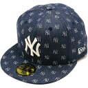 ニューエラ NEWERA キャップ ニューヨーク・ヤンキース [14109887 SS24] 59FIFTY JACQUARD メンズ・レディース 帽子 モノグラム ジャカード ネイビー/クローム