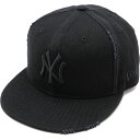 ニューエラ NEWERA キャップ ニューヨーク・ヤンキース  59FIFTY DAMAGED メンズ・レディース 帽子 デニム生地 ブラック