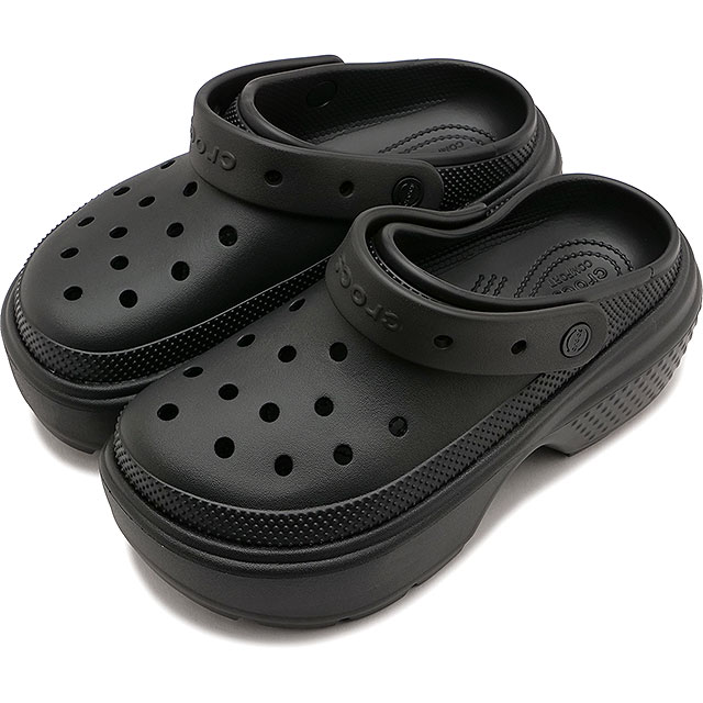 【10％OFFクーポンあり】クロックス crocs レディース サンダル ストンプ クロッグ [209347-001 SS24] Stomp Clog 厚底 EVAサンダル Black