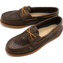 スペリートップサイダー SPERRY TOP-SIDER メンズ デッキシューズ エムアーオー ツーアイ クロコ [STS25290 SS24] MA/O 2EYE CROC 靴 クロコダイル型押し BROWN