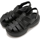 クロックス crocs レディース サンダル ストンプ フィッシャーマン サンダル  Stomp Fisherman Sandal 厚底 グルカサンダル Black