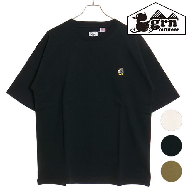 ジーアールエヌ アウトドア grn outdoor メンズ ワンポイント ダックロー ショートスリーブTシャツ  ONE POINT DUCKROW S/S TEE トップス 半袖 USAコットン