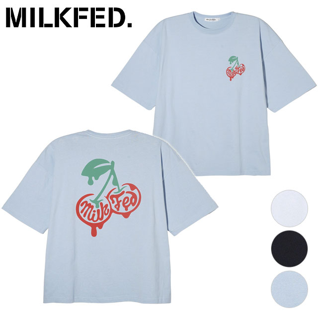 ミルクフェド MILKFED. レディース メルト チェリー ワイド ショートスリーブTシャツ  MELT CHERRY WIDE S/S TEE トップス 半袖 ワイドシルエット 