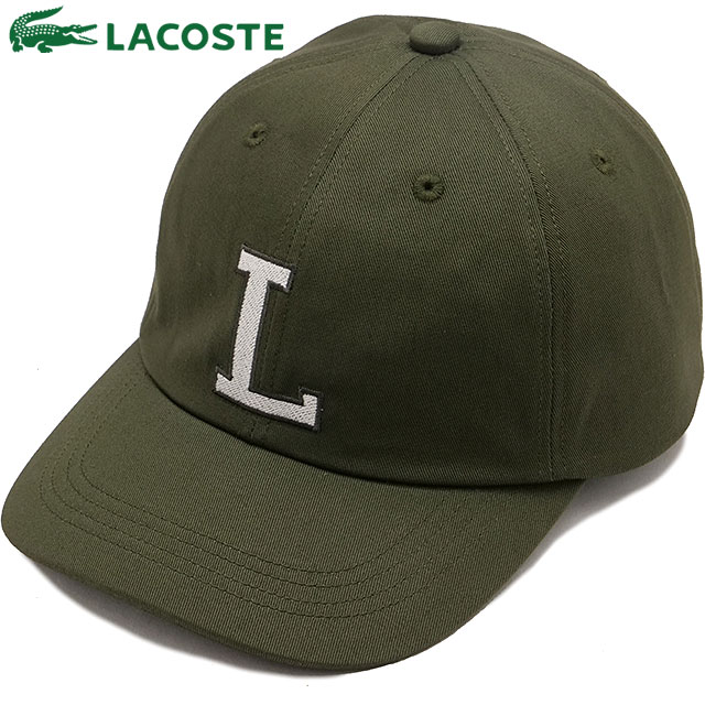 ラコステ 帽子 レディース ラコステ LACOSTE コットンツイルLロゴキャップ [RK1251J-99 SS24] L CAP メンズ・レディース 帽子 フリーサイズ 日本製 BOABAB-095