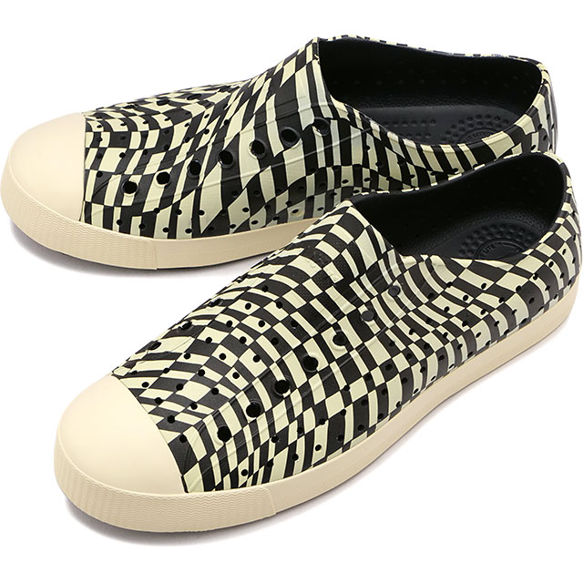 ネイティブシューズ native shoes スニーカー ジェファーソン プリント  Jefferson Print メンズ・レディース 靴 EVA スリッポン Jiffy-Black/Bone-White/Bone-Mini-Checkers