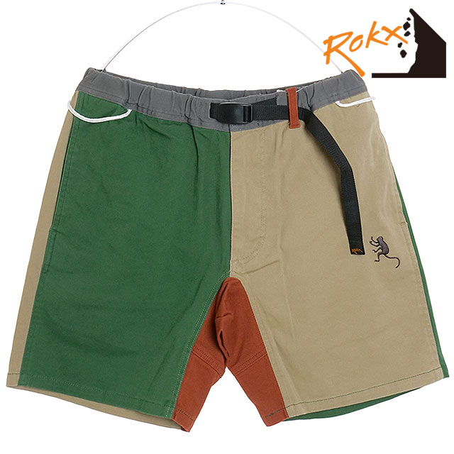  ロックス ROKX メンズ モンキーマジック ストリートショート ニューマルチカラー  M.M STREET SHORT NEW MULTI COLOR ボトムス ハーフパンツ ショートパンツ ストレッチ素材 CHINO/GREEN